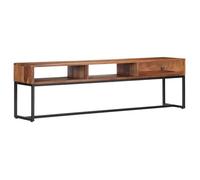 vidaXL Meuble TV Vintage 160x30x45 cm Bois de Sesham massif Noir À monter soi-même