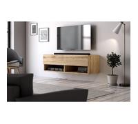 Meuble TV - VIVALDI - DERBY 1 - 100 cm - Chêne Wotan - Rangement audio-vidéo