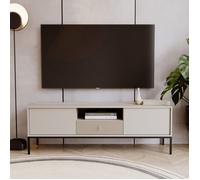 Meuble TV - VIVALDI - MAGGIORE - Cachemire/Noir/Doré - 2 Portes - 1 Tiroir - Design Contemporain