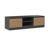 Meuble TV - VIVALDI - Malawi - Anthracite - Chêne Artisan - 120 cm