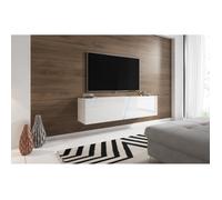 Meuble TV - VIVALDI - SLANT - 160 cm - blanc mat/brillant - LED intégré - style moderne
