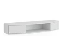 Vicco Meuble TV Walter, Blanc, 110 x 17.4 cm avec 2 Portes