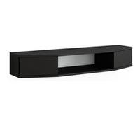 Vicco Meuble TV Walter, Noir, 110 x 17.4 cm avec 2 Portes