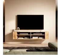 Selsey Weri Meuble TV Suspendu avec 4 Compartiments Ouverts Style Minimaliste 140 cm de Large (Wotan)