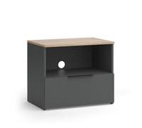 Vicco Meuble TV Wido, Anthracite/Sonoma, 60x50cm | avec tiroir, convient aux téléviseurs jusqu'à 43 pouces, passe-câbles intégré