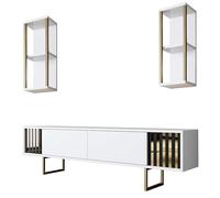Meuble TV Woody Fashion | 180 x 30 x 48 cm | White Gold