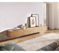 Meuble-TV Wyatt 220 cm chêne naturel 4 tiroirs flottants