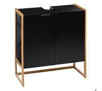 Meuble sous lavabo 2 portes noir Natureo 5five Blanc G