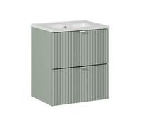Meuble vasque à encastrer 50 cm - A tiroirs - Vert Roseau