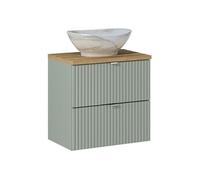 Meuble vasque à poser 60 cm - A tiroirs - Vert Roseau