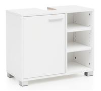 Meuble vasque à poser salle de bain - FINEBUY - Évier armoire 60x55x32 cm blanc - Avec des pieds - Laqué