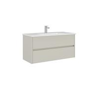 Meuble Vasque Arno 100 en Panneaux MDF PET Brillant 100x45x52 cm Cashmere
