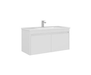 Meuble Vasque Arno 100 - MDF PET Brillant - 100x45x52 cm - Blanc