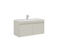 Meuble Vasque Arno 100 - Panneaux MDF PET Brillant - 100 x 45 x 52 cm - Cashmere