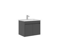 Meuble Vasque Arno 65 - Panneaux MDF PET Brillant - 65 x 45 x 52 cm - Anthracite