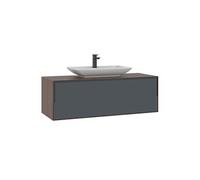 Meuble Vasque Craft 120 - Stratifié Compact - 120 x 50 x 40 cm - Walnut / Anthracite