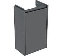 Meuble vasque Geberit Renova Compact 504080JK1 1 porte, caisson/façade en lave/laqué mat soyeux, largeur 35,8 cm