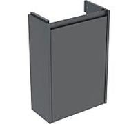 Meuble vasque Geberit Renova Compact 504081JK1 1 porte, structure/façade en lave/laqué mat soyeux, largeur 41,2 cm