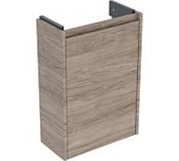 Meuble vasque Geberit Renova Compact 504081JR1, 1 porte, structure en bois mélaminé avec façade en noyer, largeur 41,2 cm