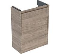 Meuble vasque Geberit Renova Compact 504082JR1 1 porte, structure en bois mélaminé avec façade en noyer, largeur 45,7 cm