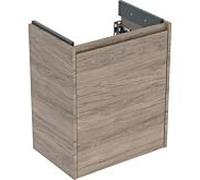 Meuble vasque Geberit Renova Compact 504083JR1 1 porte, structure en bois mélaminé, façade en noyer, largeur 50 cm