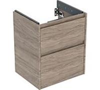 Geberit Meuble sous-vasque Renova Plan 504025JR1 2 tiroirs 50,4×60,6×40,5 cm Noyer hickory mélamine