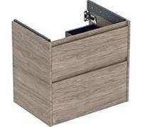 Geberit Meuble sous-vasque Renova Plan 504.028.JR.1 - 2 tiroirs, 64,4×60,6×44,6 cm, Noyer hickory