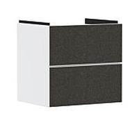 Meuble vasque Hansgrohe Xevolos E 54175660 580 x 555 x 475 mm, 2 tiroirs, blanc mat, revêtement textile gris foncé