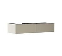 hansgrohe Xevolos E meuble sous lavabo, 2 tiroirs, 1 découpe au centre, 1370x550x275mm, pour console avec vasque à poser, 54317390, Couleur: Corps beige sable mat, façade bronze structuré