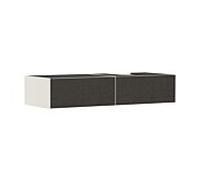 hansgrohe Xevolos E meuble sous lavabo, 2 tiroirs, 1 découpe à droite, 1370x550x275mm, pour console avec vasque à poser, 54323660, Couleur: Corps beige sable mat, façade textile gris foncé
