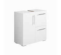 Meuble Vasque Mars - Blanc - 60 x 30 x 60 cm - Meuble de Salle de Bain, Colonne, Armoire
