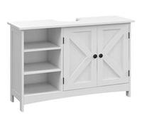 kleankin Meuble sous lavabo, Meuble de Salle de Bain, étagères réglables, Placard 2 Portes, Meuble sous évier, Style Classique, 90 x 30 x 60 cm, Blanc