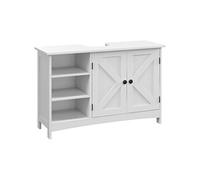 kleankin Meuble sous lavabo, Meuble de Salle de Bain, étagères réglables, Placard 2 Portes, Meuble sous évier, Style Classique, 90 x 30 x 60 cm, Blanc