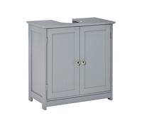 kleankin Meuble sous-vasque 2 portes avec étagère 60x30x60 cm Bois gris
