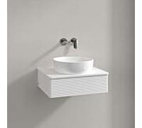 Villeroy & Boch V&B Meuble sous lavabo avec structure de façade Antao 60x19x50cm, HL, couleur WBP Lac, blanc avec Lac Quantité:1