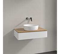 Villeroy & Boch V&B Meuble sous lavabo sans structure de façade Antao 80x19x50cm, couleur WBP miel Oa, blanc mat Lac Quantité:1