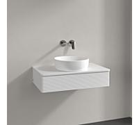 Villeroy & Boch V&B Meuble sous lavabo avec structure de façade Antao 80x19x50cm, couleur WBP Lac, blanc brillant Lac Quantité:1