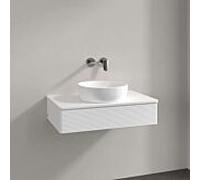 Villeroy & Boch V&B Meuble sous lavabo avec structure de façade Antao 80x19x50cm, HL, couleur WBP Lac, blanc avec Lac Quantité:1