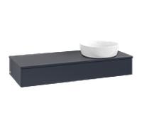 Meuble vasque Villeroy & Boch Antao K12010HG 120 x 19 x 50 cm, plan vasque laqué, laque mate bleu nuit