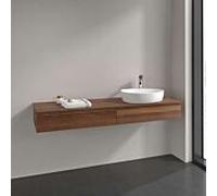 Meuble vasque Villeroy & Boch Antao K16112HM 160 x 19 x 50 cm, plan vasque couleur noyer chaud, noyer chaud