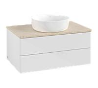 Villeroy & Boch V&B Meuble sous lavabo sans structure de façade Antao 80x36x50cm, WBP botti., blanc brillant Lac Quantité:1