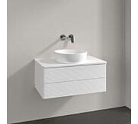 Meuble vasque Villeroy & Boch Antao K19110MT 80 x 36 x 50 cm, couleur du plan vasque : laque blanche mate