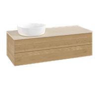 Meuble vasque Villeroy & Boch Antao K22013HN 120 x 36 x 50 cm, plan vasque couleur Botticino, chêne miel