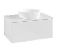 Villeroy & Boch V&B Meuble sous lavabo sans structure de façade Antao 80x36x50cm, couleur WBP Lac, blanc brillant Lac Quantité:1