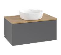 Villeroy & Boch V&B Meuble sous lavabo sans structure de façade Antao 80x36x50 cm, WBP hon. Oa, anthracite avec Lac Quantité:1