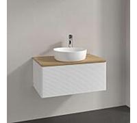 Villeroy & Boch V&B Meuble sous lavabo avec structure de façade Antao 80x36x50cm, WBP hon. Oa, blanc brillant Lac Quantité:1