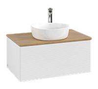 Villeroy & Boch V&B Meuble sous-lavabo avec structure de façade Antao 80x36x50cm, HL, WBP hon. Oa, blanc brillant Lac Quantité:1