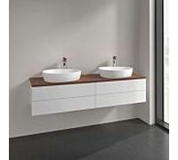 Villeroy & Boch V&B Meuble sous lavabo sans structure de façade, avec éclairage Antao 160x50cm, couleur WBP blanc wal, finition brillante blanche Lac Quantité:1
