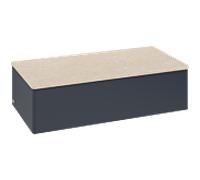 Meuble vasque Villeroy & Boch Antao L40003HG avec éclairage, 100 x 26,8 x 50 cm, plan vasque couleur Botticino, laque mate bleu nuit