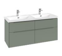 Meuble vasque Villeroy & Boch Subway 3.0 C56802AF 127,2 x 56,6 x 47,8 cm, sans éclairage LED ni poignée, monochrome, vert tendre